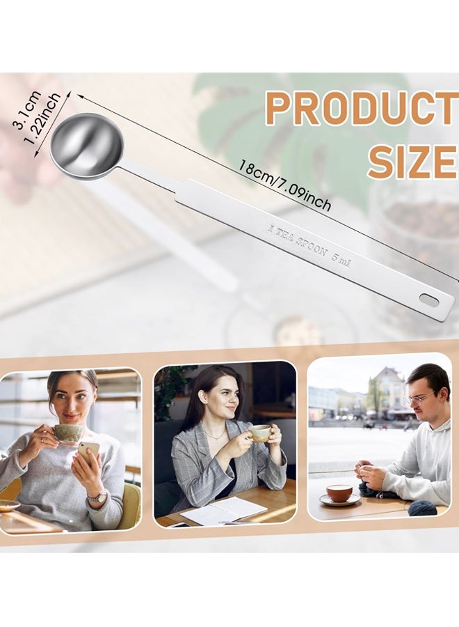 3 Pcs Long Handle Measuring Spoons 5ml, Stainless Steel Measure Spoons, Tablespoon & Coffee Scoop, for Cooking Baking - Image 2